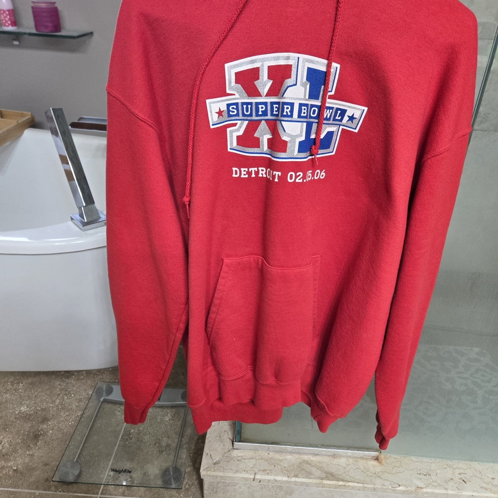 Vintage NWOT 2006 Super Bowl XL Mens M Red Hoodie
